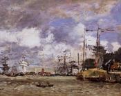 尤金 布丹 : Anvers, Boats on the River Scheldt